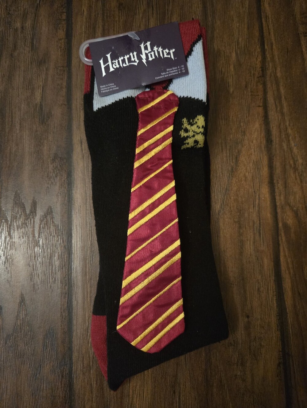 NWT Harry Potter Gryffindor Tie Socks - Red & Gold Accent
